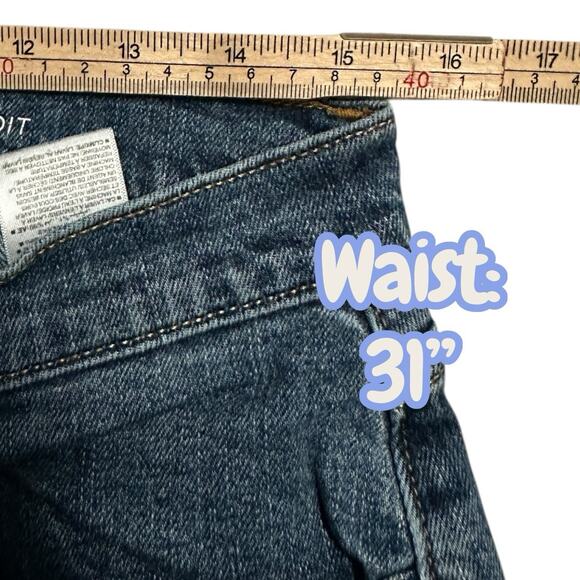 Old Navy Jeans Women’s 8 Medium Wash Distressed Boyfriend Straight Raw Hem - Picture 5 of 8